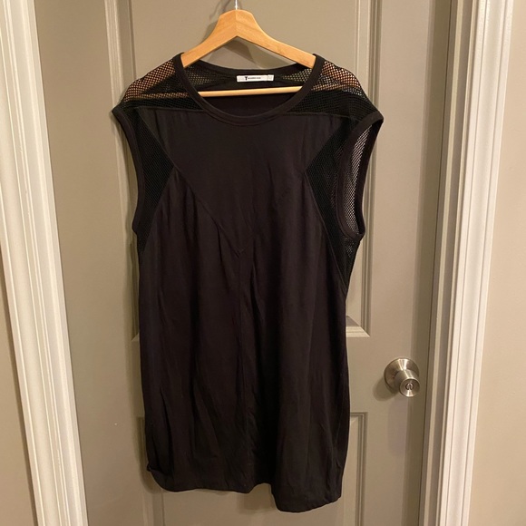 T by Alexander Wang Black Mesh Sleeveless Dress / Tunic - Picture 2 of 8